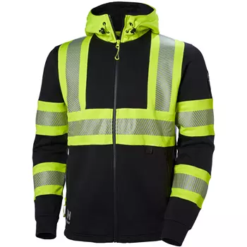 Helly Hansen ICU hoodie with zipper, Hi-vis yellow/charcoal