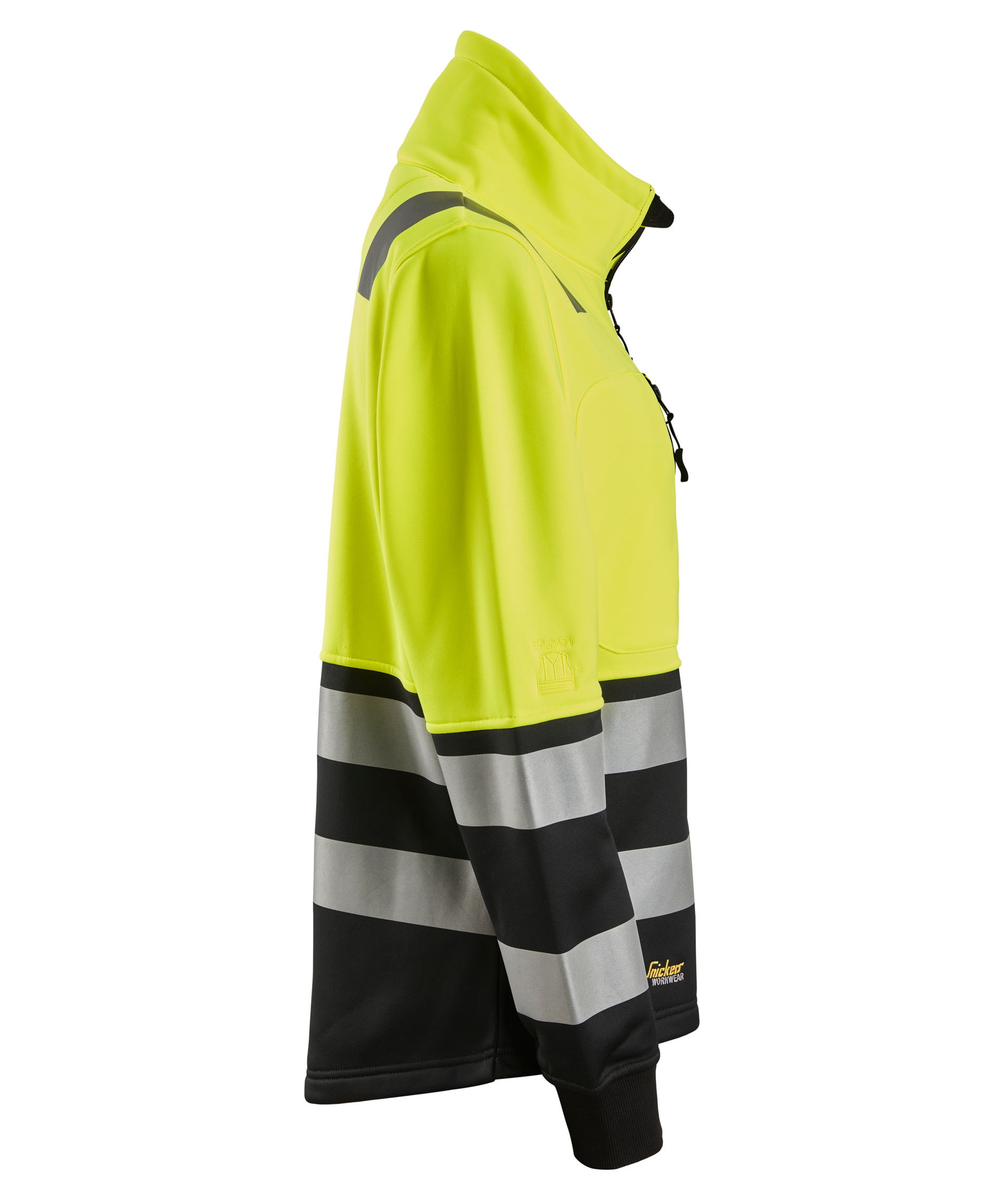 Snickers women's sweat jacket 8073, Hi-vis Yellow/Black, large image number 3