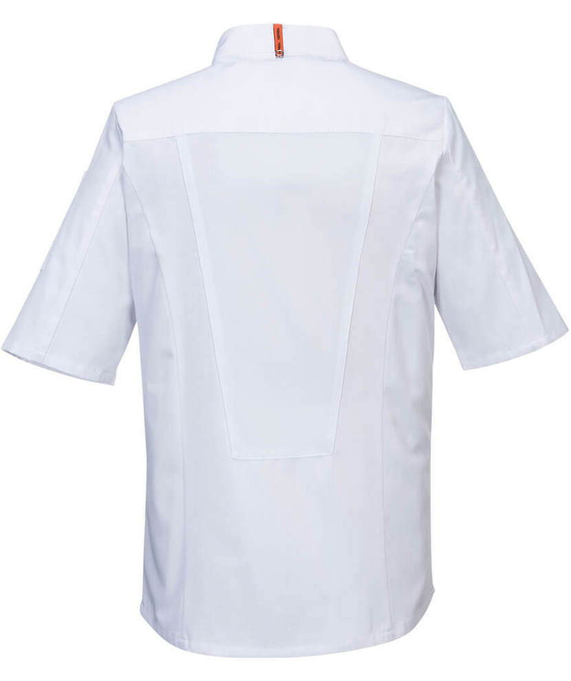 Portwest stretch Mesh Air kort&aelig;rmet kokkejakke, Hvid, large image number 1