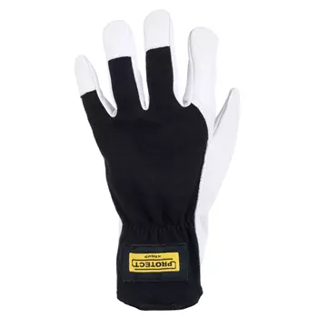 Kramp 3.009 goatskin work gloves, Black/White