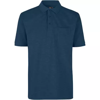 ID PRO Wear Polo T-shirt med brystlomme, Blå Melange