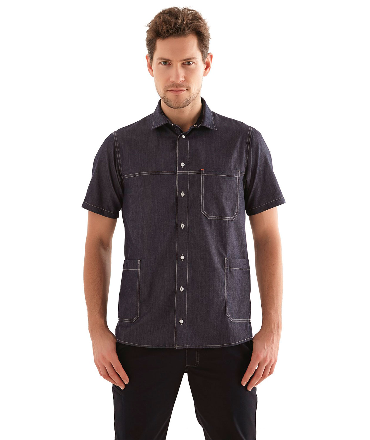 Kentaur comfort fit kort&auml;rmad funktionsskjorta, Dark Ocean