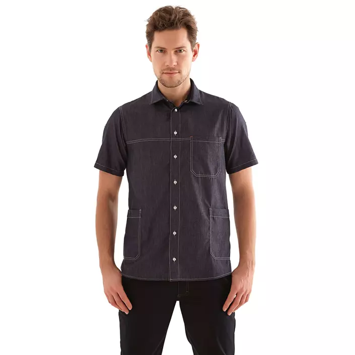 Kentaur comfort fit kortermet funksjonell skjorte, Dark Ocean, large image number 1