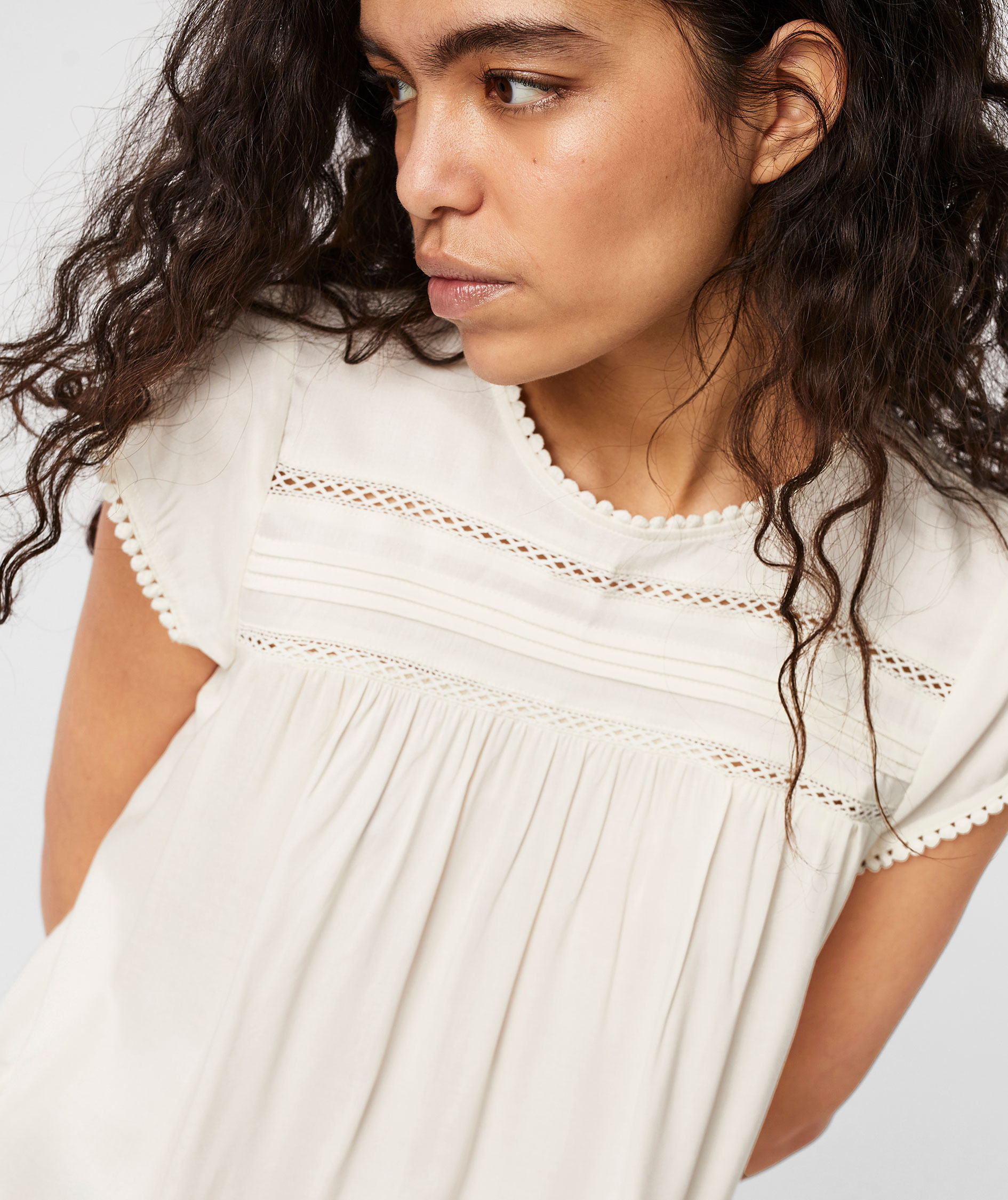 Vero Moda VMDEBBIE PLEAT women's blouse, Snow White, large image number 3