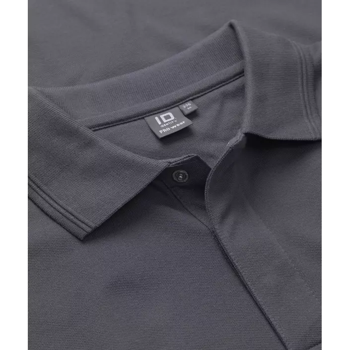 ID PRO Wear langermet Polo T-skjorte, Silver Grey, large image number 3