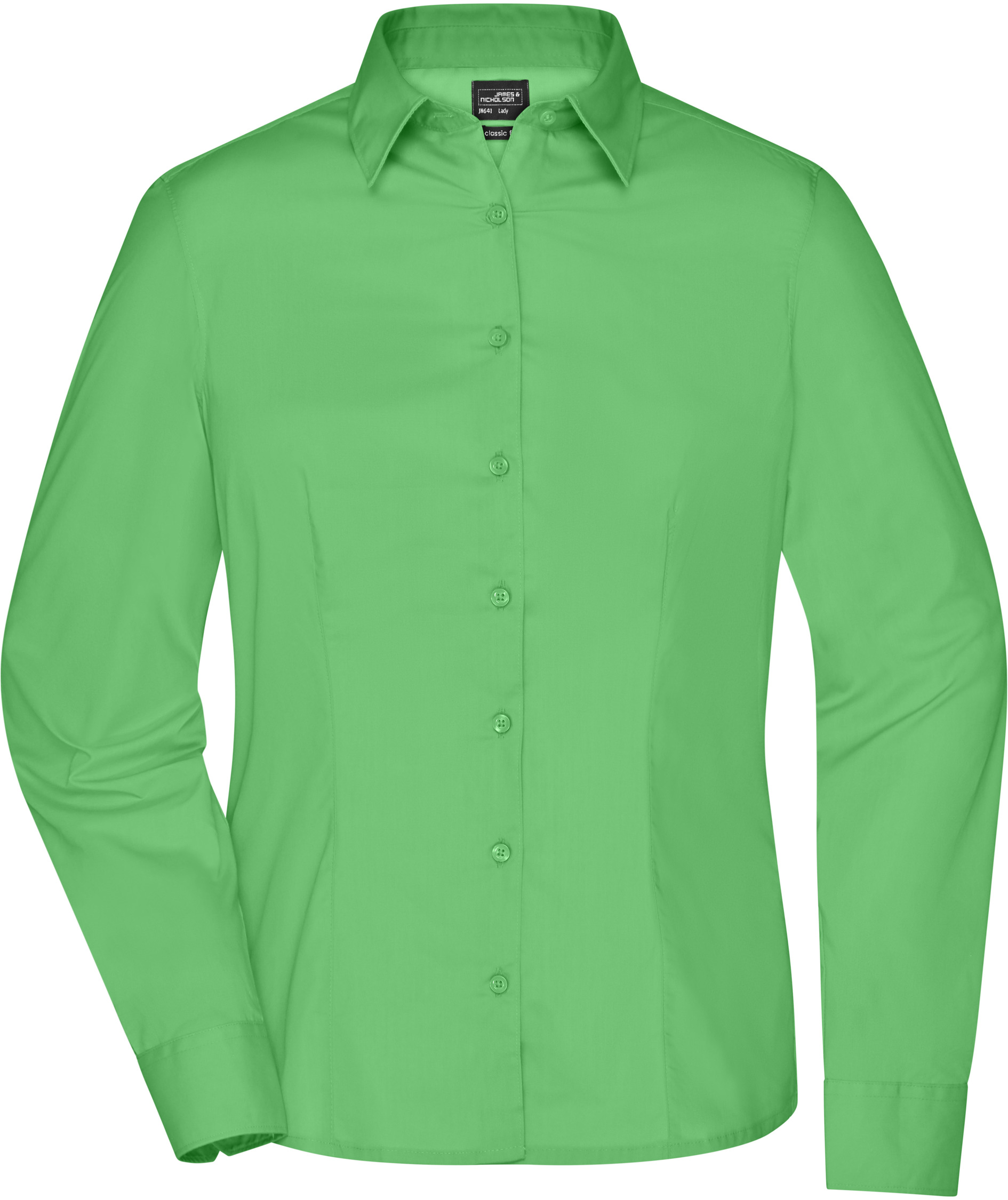 James & Nicholson modern fit women's shirt, Lime Green, Lime Green, swatch