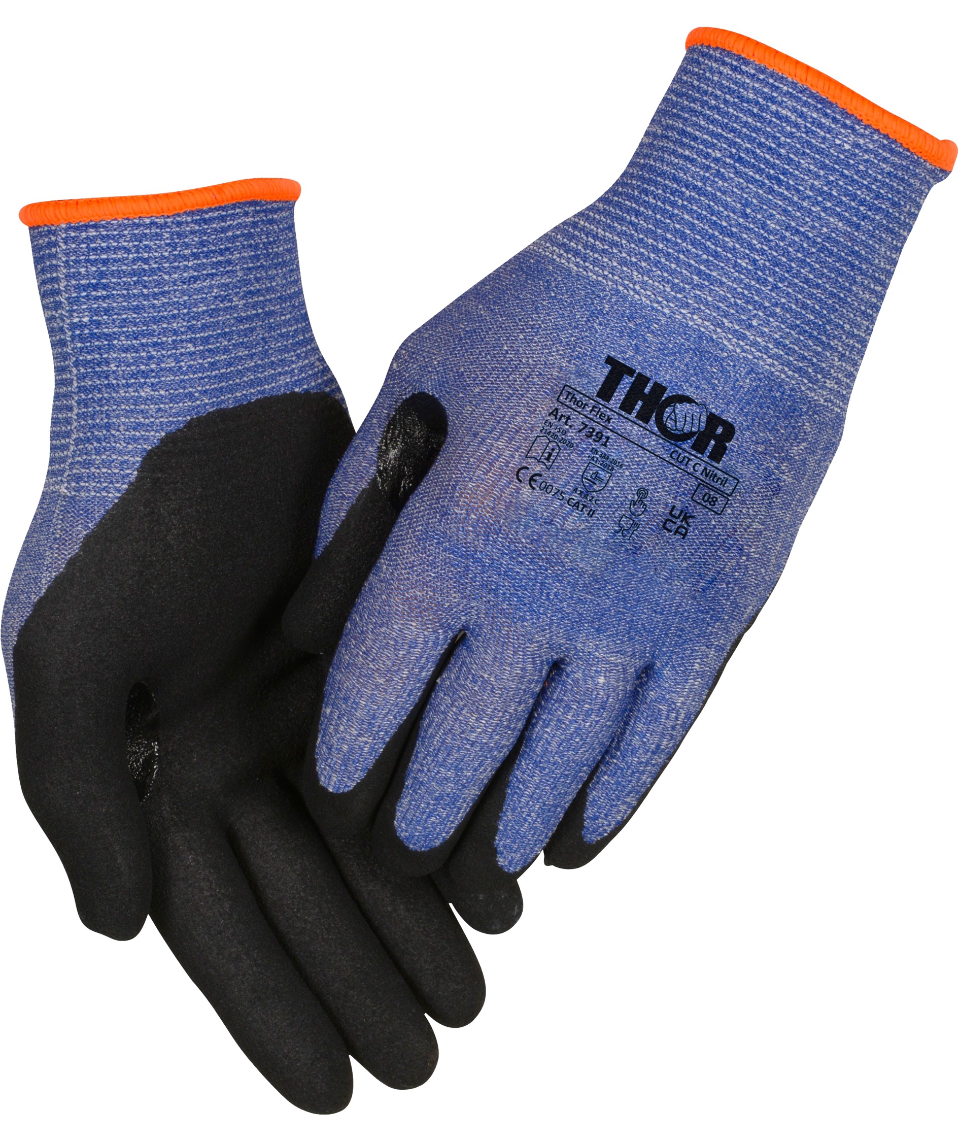 Thor 7391 Flex cut C work gloves, Blue