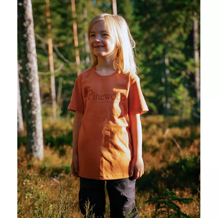 Pinewood Outdoor Life T-shirt til børn, Lys Terracotta, large image number 4