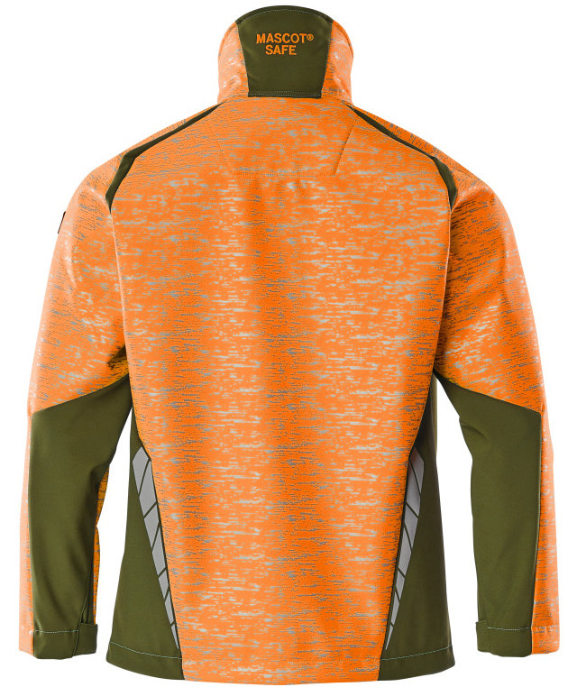 Mascot Accelerate Safe softshell jacket, Hi-Vis Orange/Moss