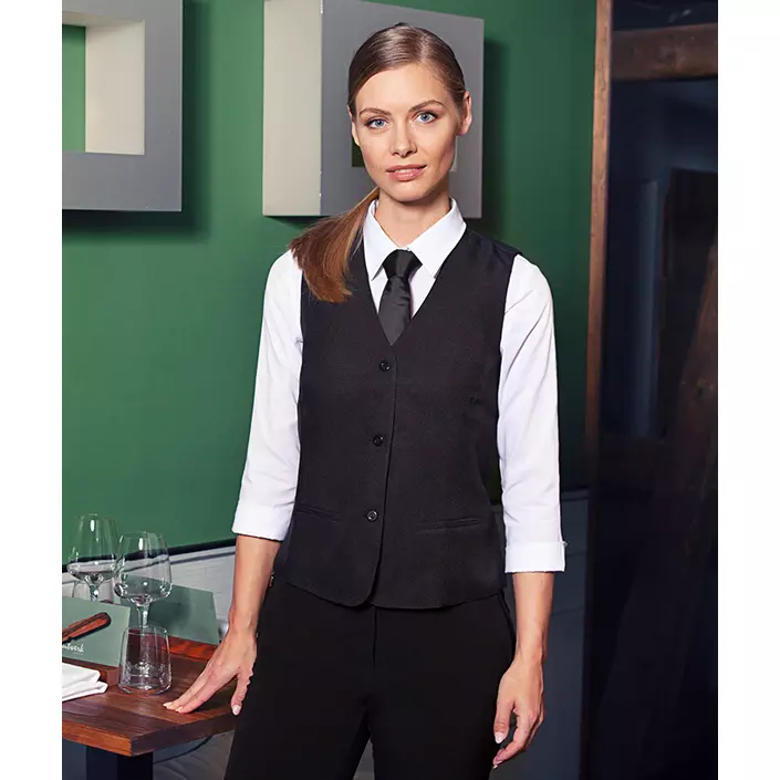 Karlowsky Basic women's server waistcoat, Black, large image number 1