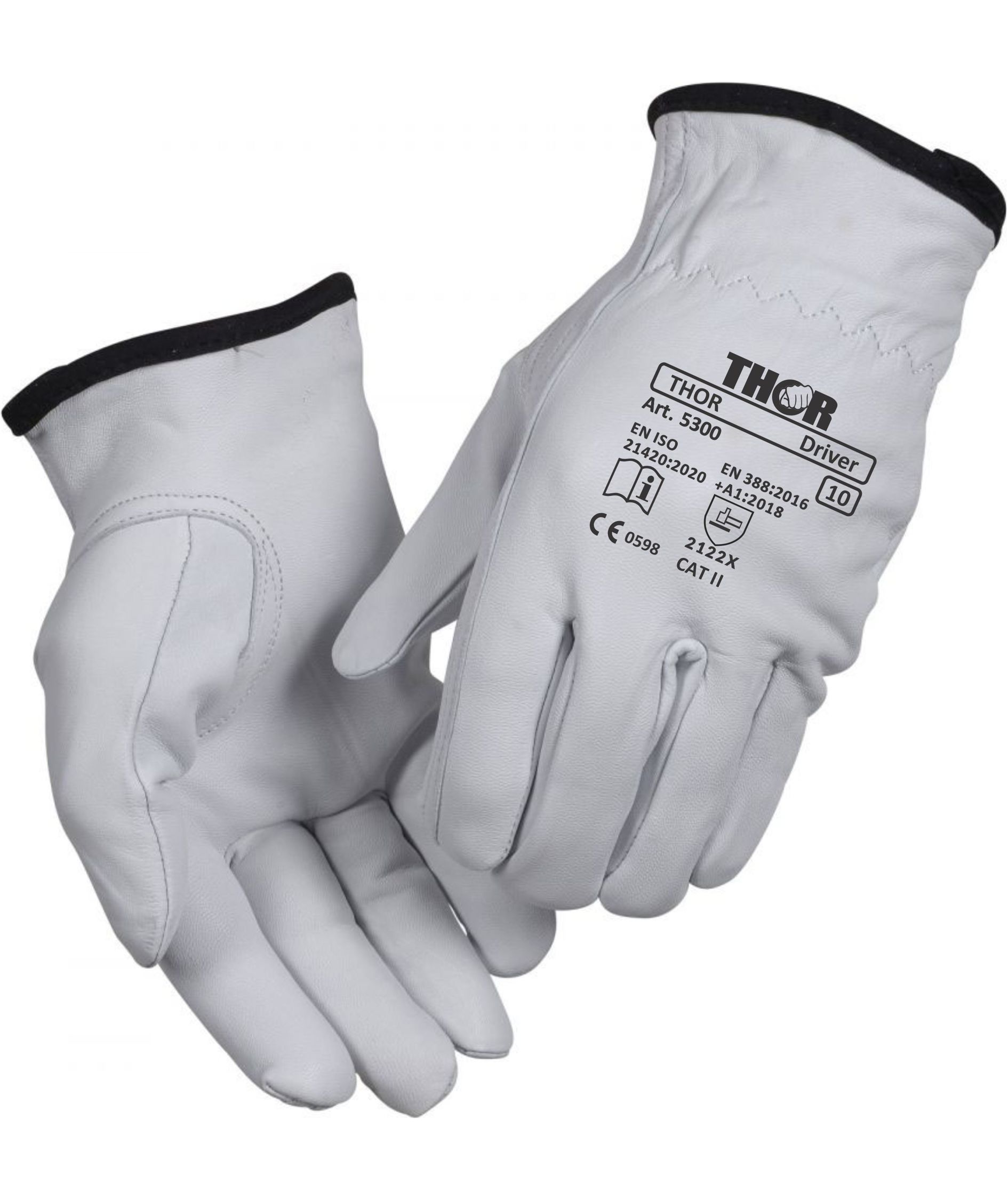 Thor 5300 Driver arbejdshandsker, Hvid, large image number 0