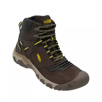 Keen Ridge Flex MID WP M hiking boots, Coffee Bean/Yellow