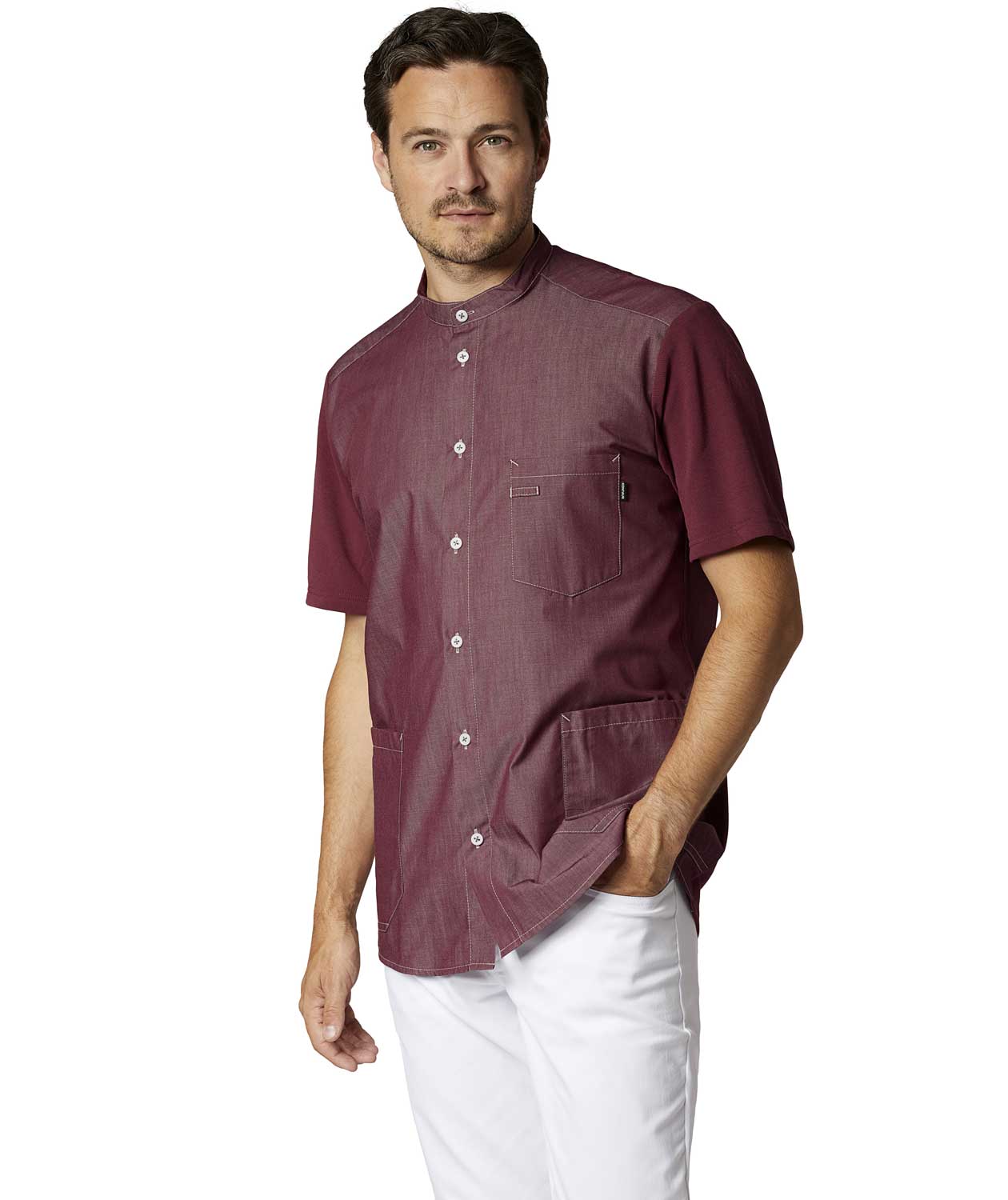 Kentaur short-sleeved pique shirt, Bordeaux, large image number 1