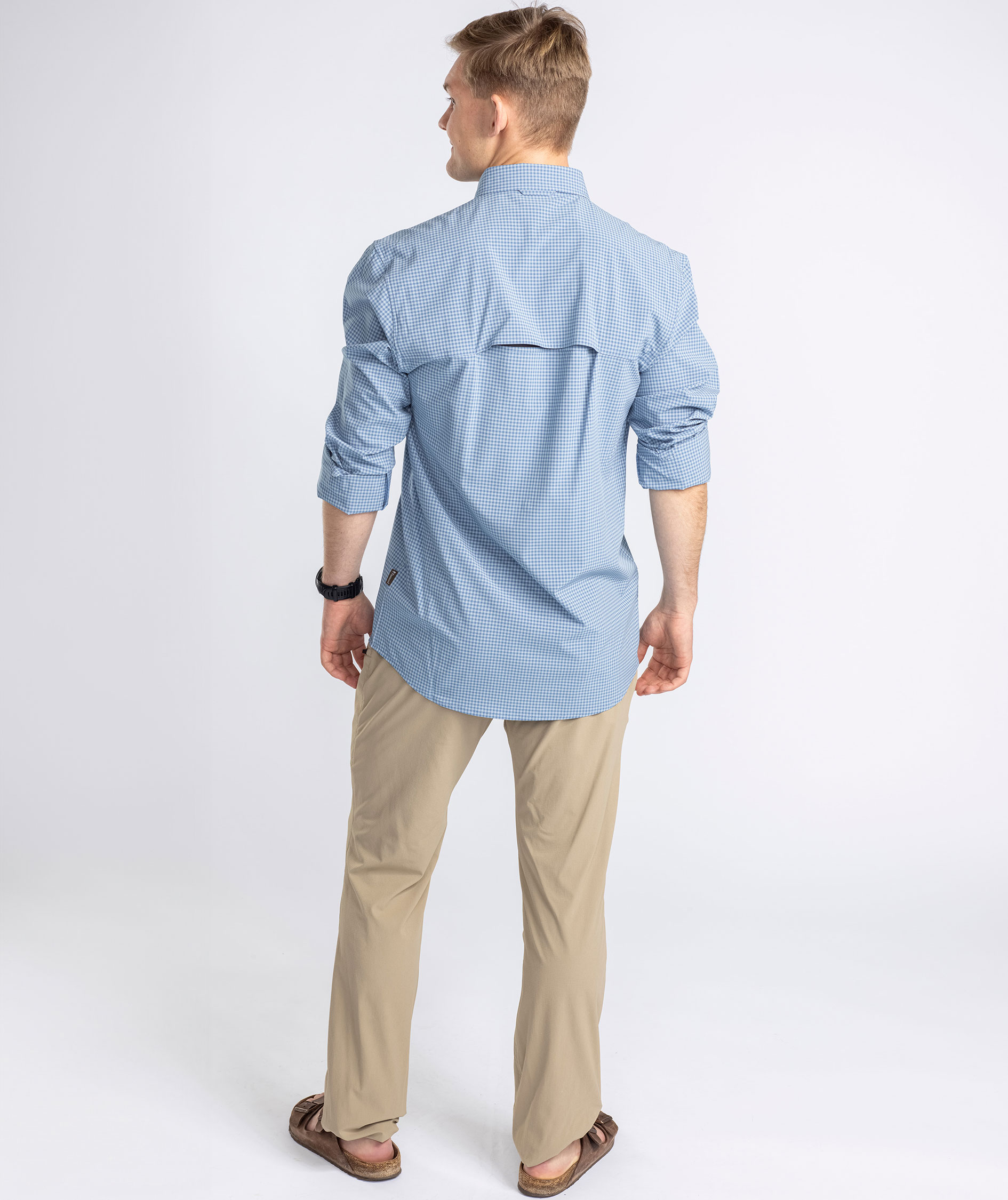 Pinewood NatureSafe skjorte, Fog Blue/Offwhite, large image number 4