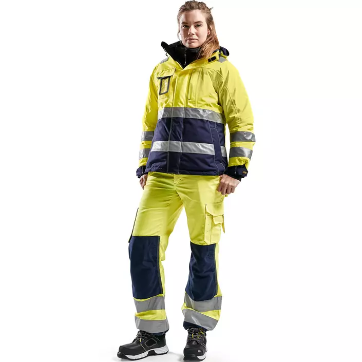 Blåkläder women's winter jacket, Hi-vis Yellow/Marine, large image number 1