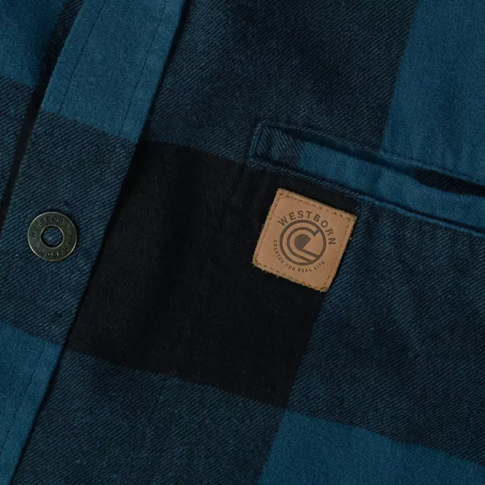 Westborn flannel shirt, Dusty Blue/Black, large image number 5