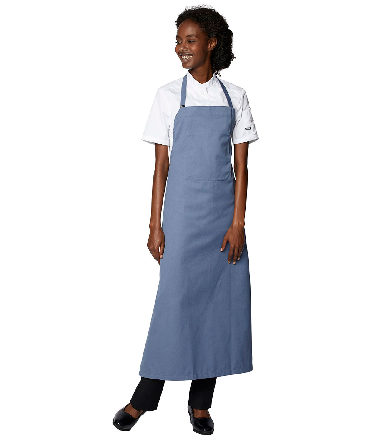 Kentaur wide bib apron, Greyblue