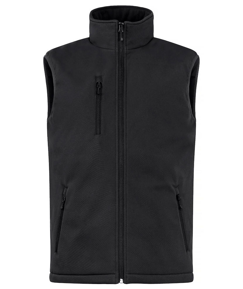Clique lined softshell vest, Black, Black, swatch