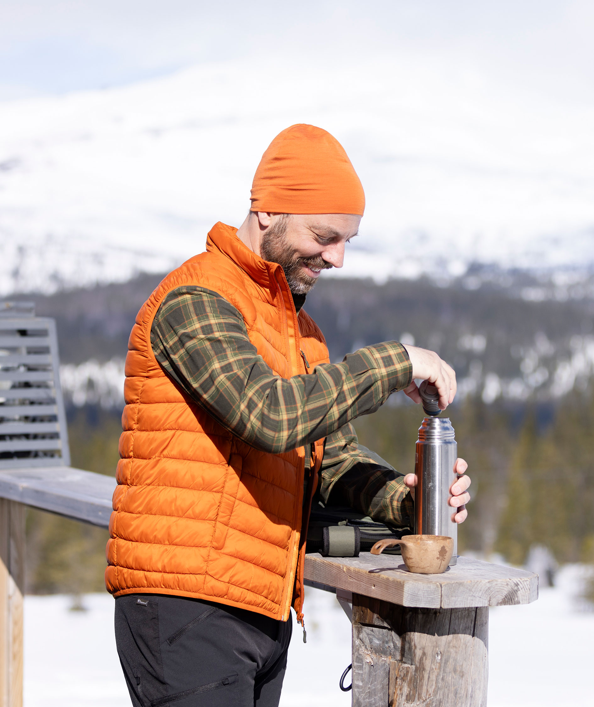 Pinewood Abisko Insulation vatteret vest, Burned Orange, large image number 3