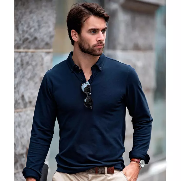 Nimbus Carlington long-sleeved polo shirt, Navy, large image number 1