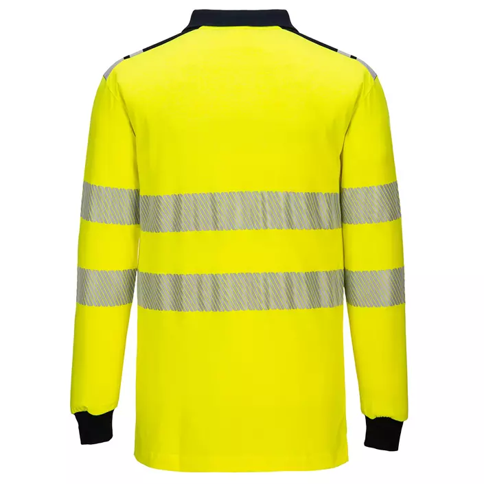 Portwest WX3 FR long-sleeved polo shirt, Hi-Vis yellow/marine, large image number 1