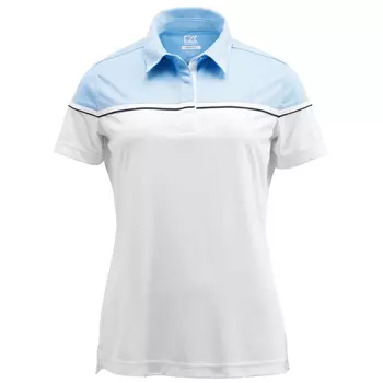 Cutter & Buck Sunset women's polo shirt, White/Light Blue