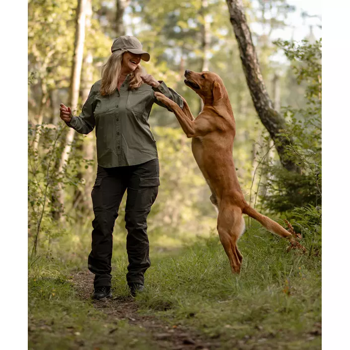 Pinewood NatureSafe dameskjorte, Pine Green/Off White, large image number 1