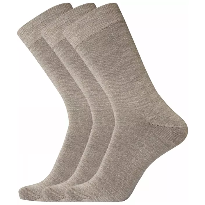 Dovre 3-pack twin sock strumpor med ull, Beige, large image number 0