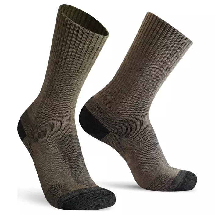 Worik S59 Forte Merino work socks with merino wool, Beige, Beige, large image number 0