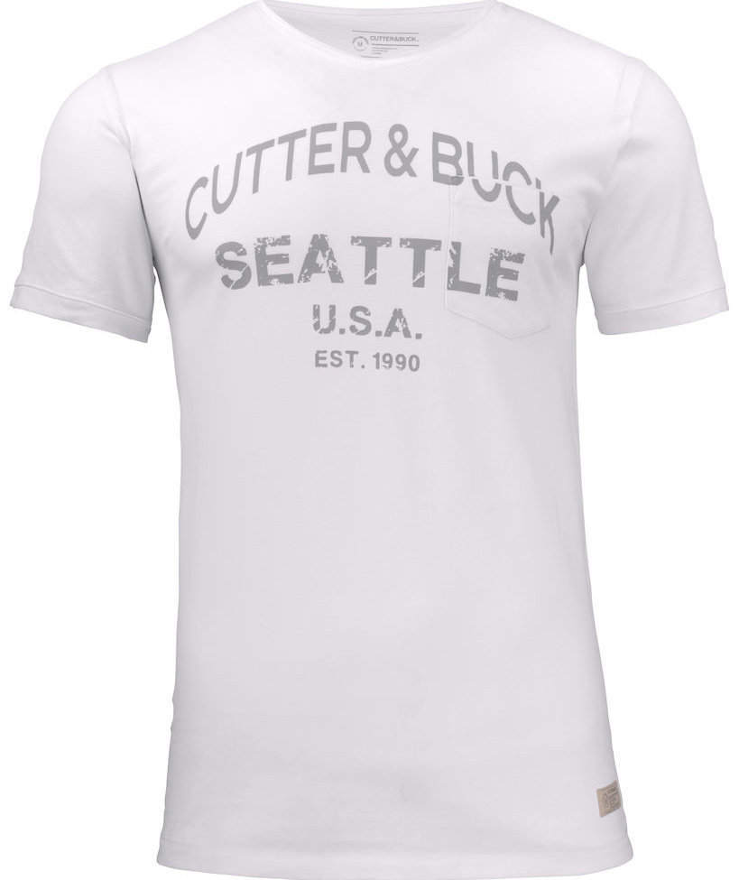 Cutter & Buck Pacific City T-shirt, White print, White print, swatch