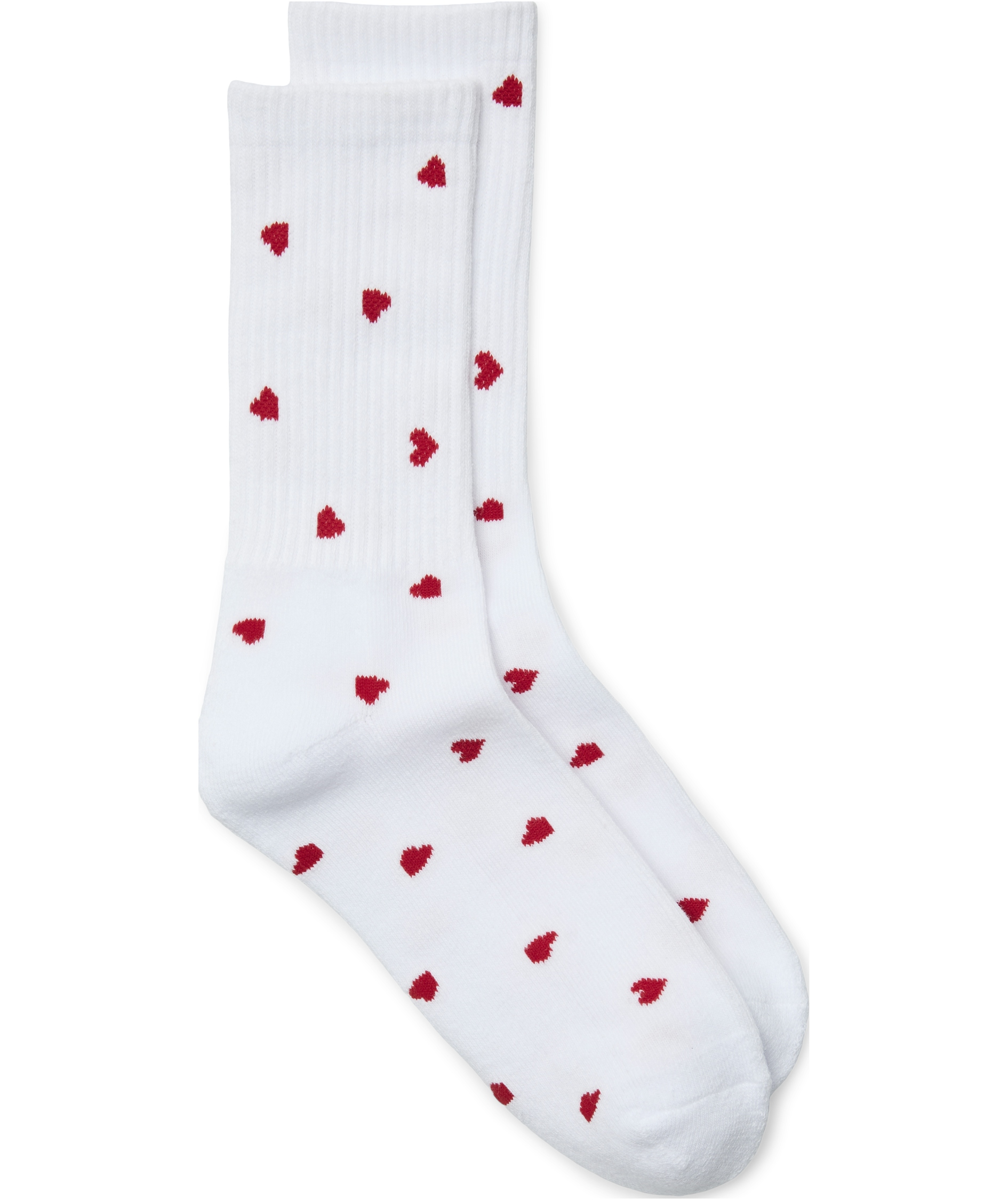 Vero Moda VMMEL DETAIL women's tennis socks, Snow White Hearts/Red