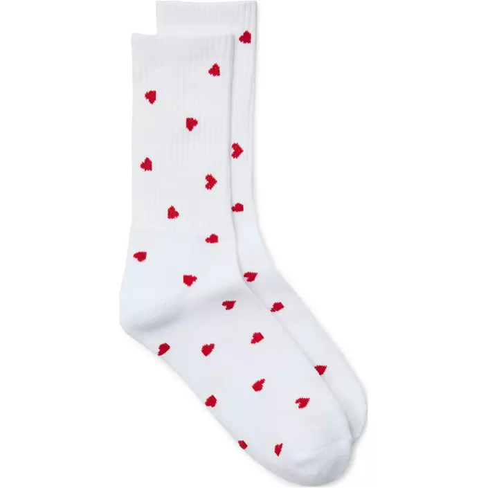 Vero Moda VMMEL DETAIL dame tennisstrømper, Snow White Hearts/Red, Snow White Hearts/Red, large image number 0