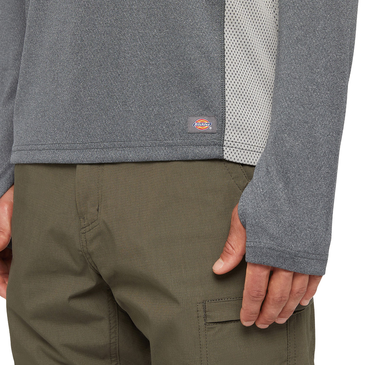 Dickies langermet T-skjorte, Dark Heather Grey, large image number 4