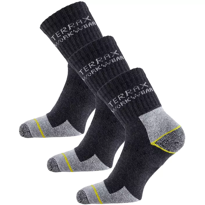 Terrax 3er-Pack Arbeitsstrümpfe, Grau/Gelb, large image number 0