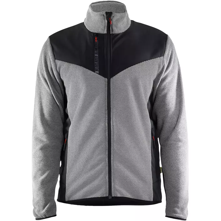 Blåkläder strikjakke med softshell, Gråmeleret/sort, large image number 0