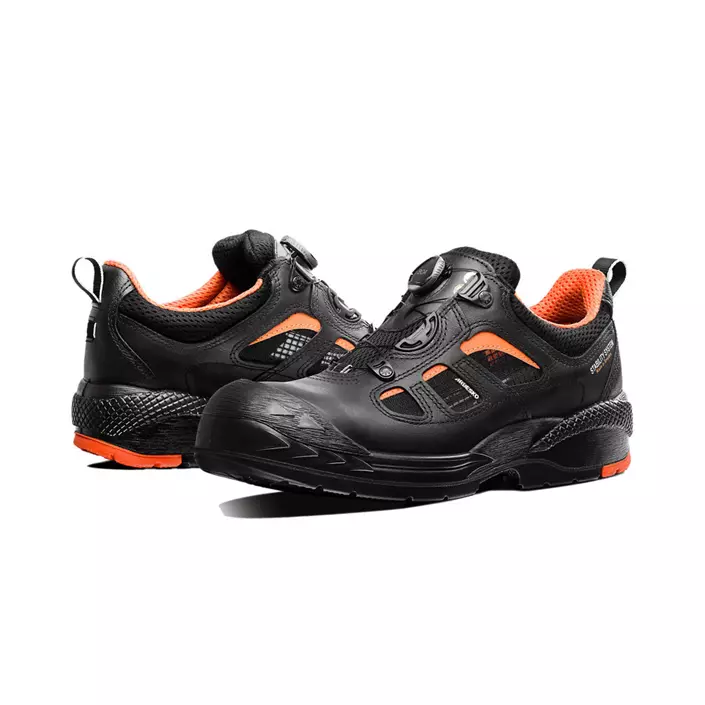 Arbesko 342 safety shoes S1, Black/Orange, large image number 1