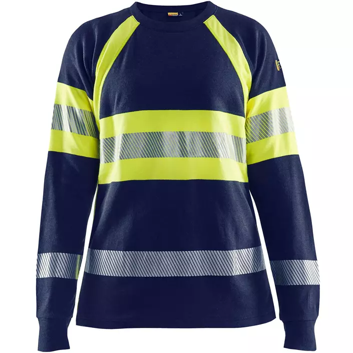 Blåkläder Damens langärmliges T-Shirt, Marine/Hi-Vis gelb, large image number 0