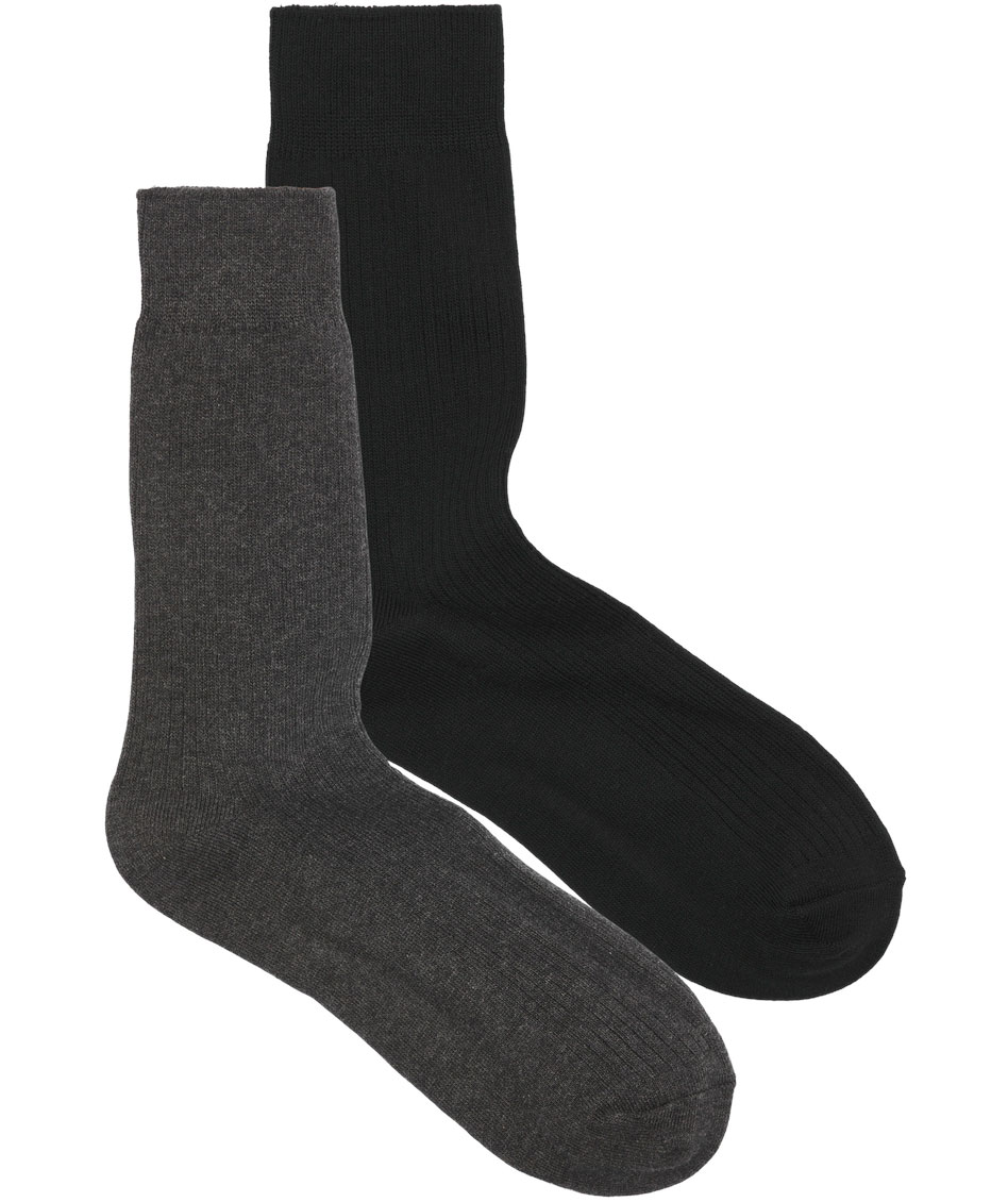 Jack & Jones JACPREMIUM 2-pak strumpor, Black/Dark Grey Melange, Black/Dark Grey Melange, large image number 0