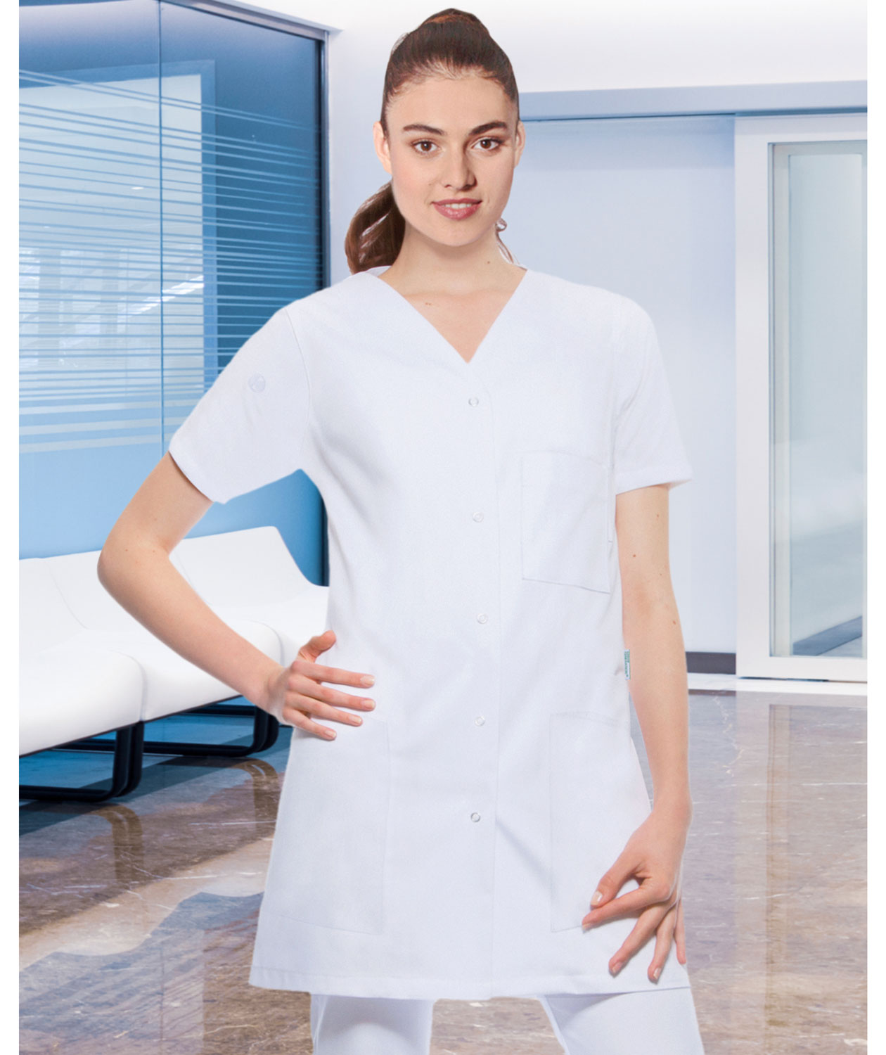 Karlowsky Essential short-sleeved women's tunic, White, large image number 1