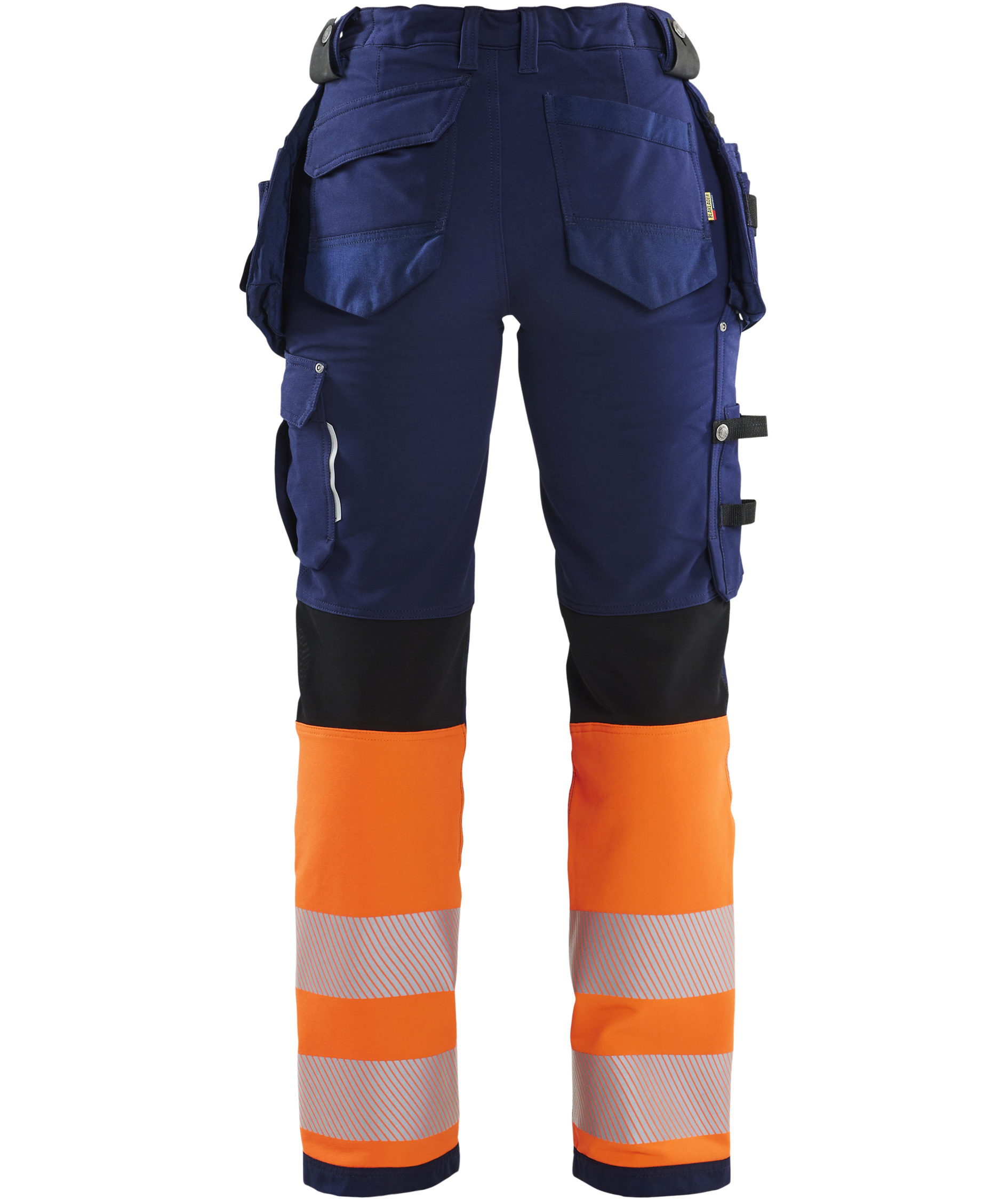 Bl&aring;kl&auml;der Damen Handwerkerhose full stretch, Marine/Hi-Vis Orange, large image number 3