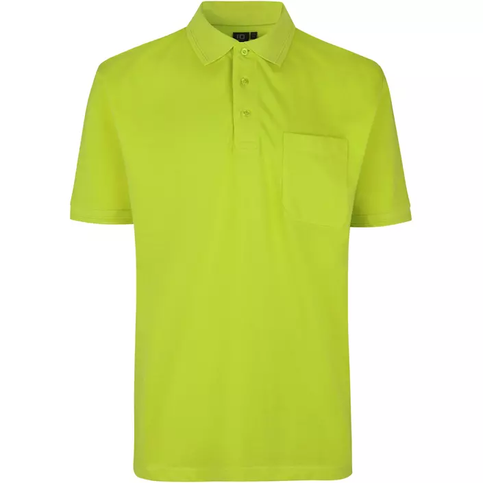 ID PRO Wear Polo T-skjorte med brystlomme, Limegrønn, large image number 0
