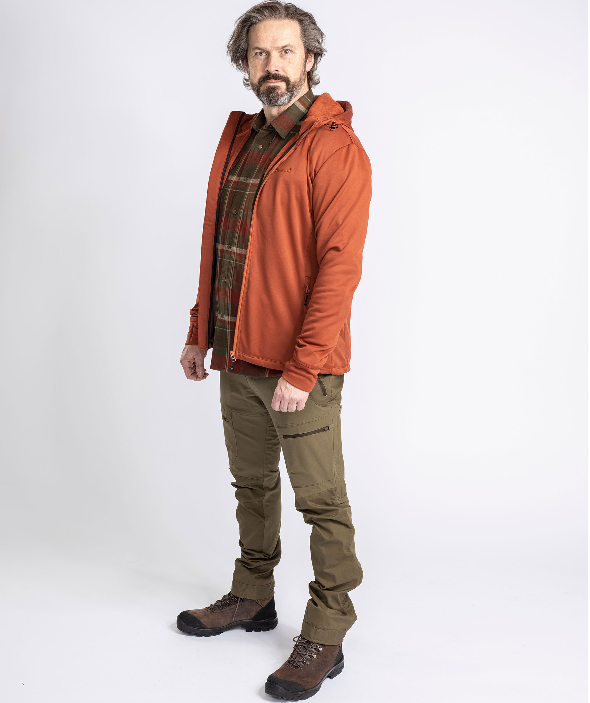 Pinewood Finnveden fleecejakke, Terracotta, large image number 1