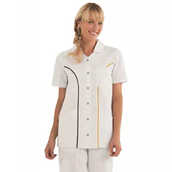 Kentaur short-sleeved women's shirt, White - Grey/Yellow/Bordeaux