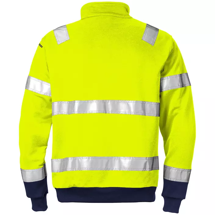 Fristads sweatshirt 728, Hi-Vis yellow/marine, large image number 1