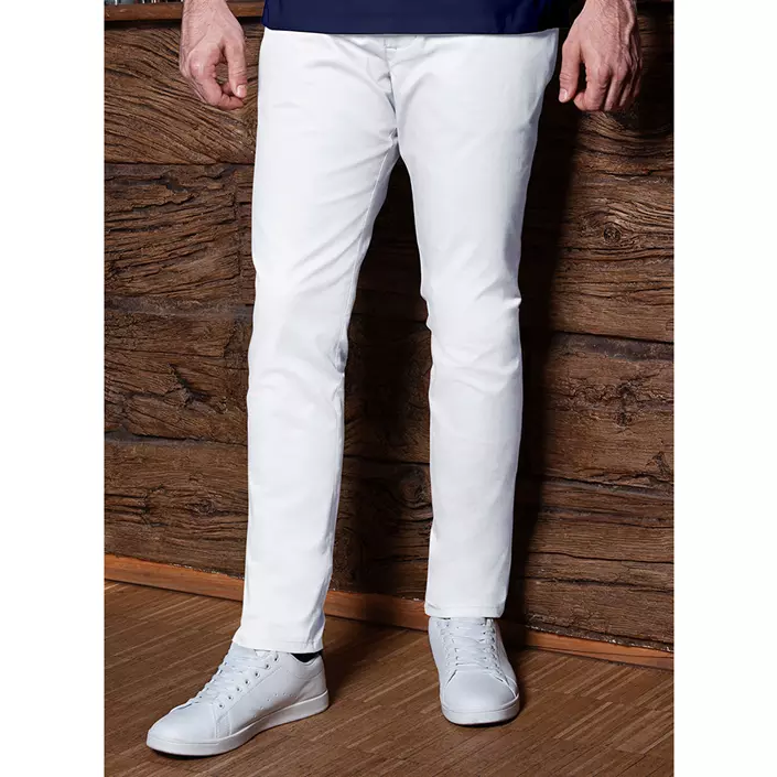 Karlowsky chino byxa med stretch, Vit, large image number 1