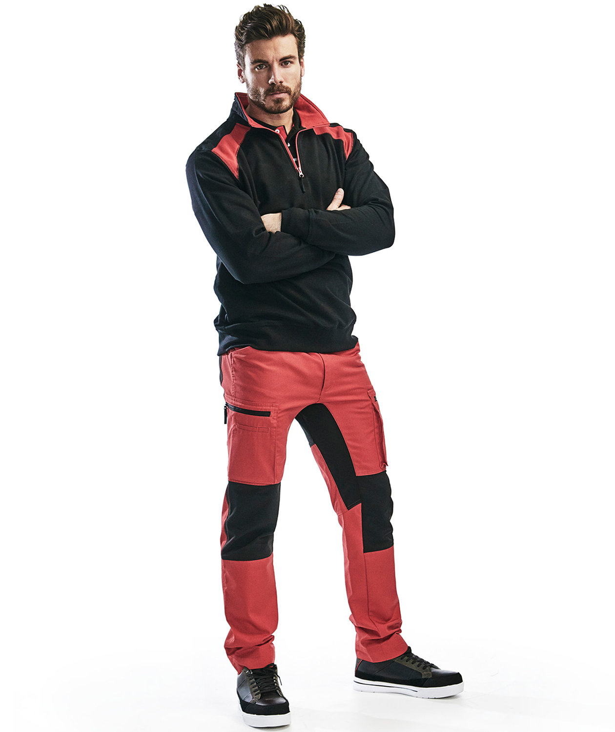 Bl&aring;kl&auml;der Unite Half-Zip sweatshirt, Black/Red, large image number 1