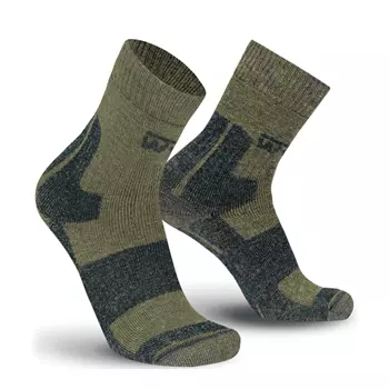 Worik Mohair socks with wool, Army Green/Black