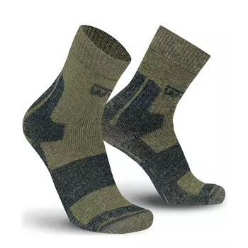 Worik Mohair socks with wool, Army Green/Black