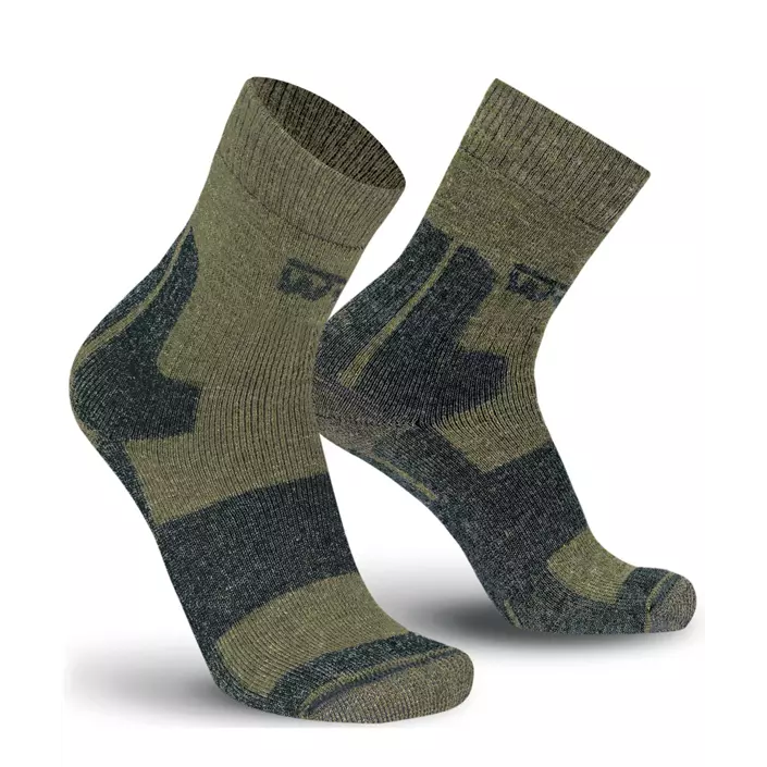 Worik Mohair socks with wool, Army Green/Black, large image number 0