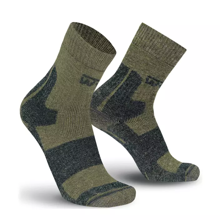 Worik Mohair socks with wool, Army Green/Black, large image number 0